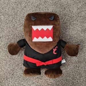 Giant Rare NWT Y2K Domo-kun Stuffed Plush Black Karate Kung Fu Martial Arts 16"